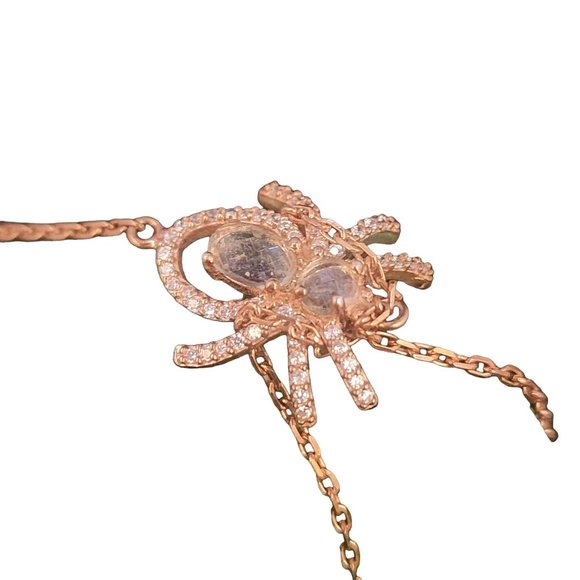 Vintage Pink Vermeil Over Sterling Spider Wristlet (A4057) - Picture 5 of 7